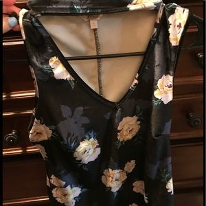 Candies Velvet flower shirt with choker